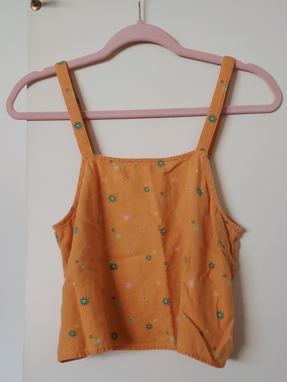 Abound Partial Linen orange Floral  Crop Top